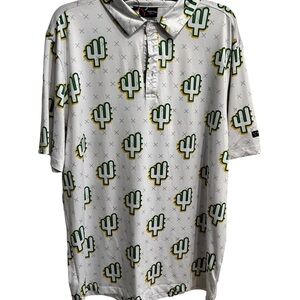 Stylish Cactus Pattern Polo Shirt